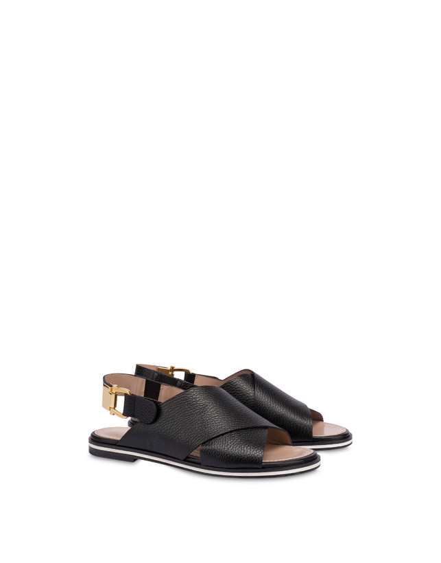 Pollini Sandali Flatform In Vitello Synthesis Nero Offerte