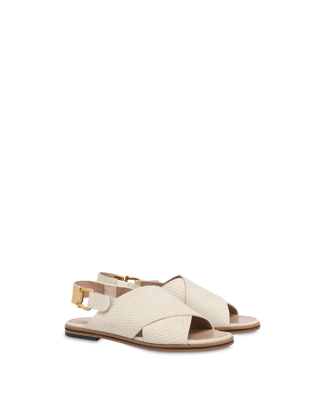 Pollini Sandali Flatform In Nabuk Synthesis Gesso Hotsell