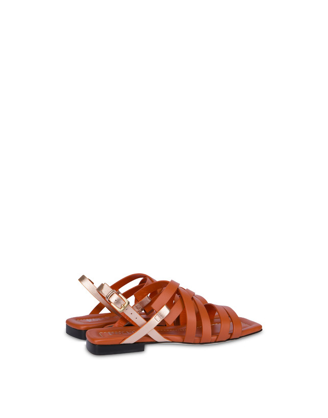 Pollini Sandali Flat Incontri Wood/rame Nuova
