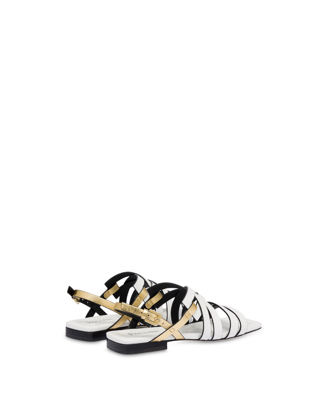 Pollini Sandali Flat Incontri Bianco/oro Moda