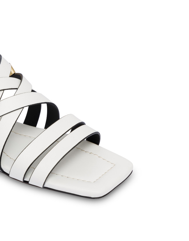 Pollini Sandali Flat Incontri Bianco/oro Moda