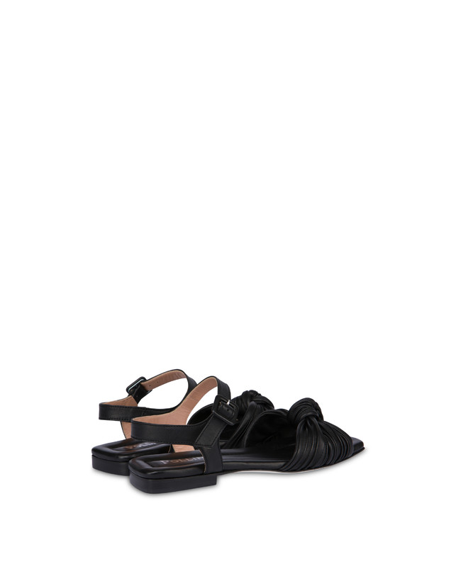Pollini Sandali Flat In Nappa Sailor Knot Nero 2025