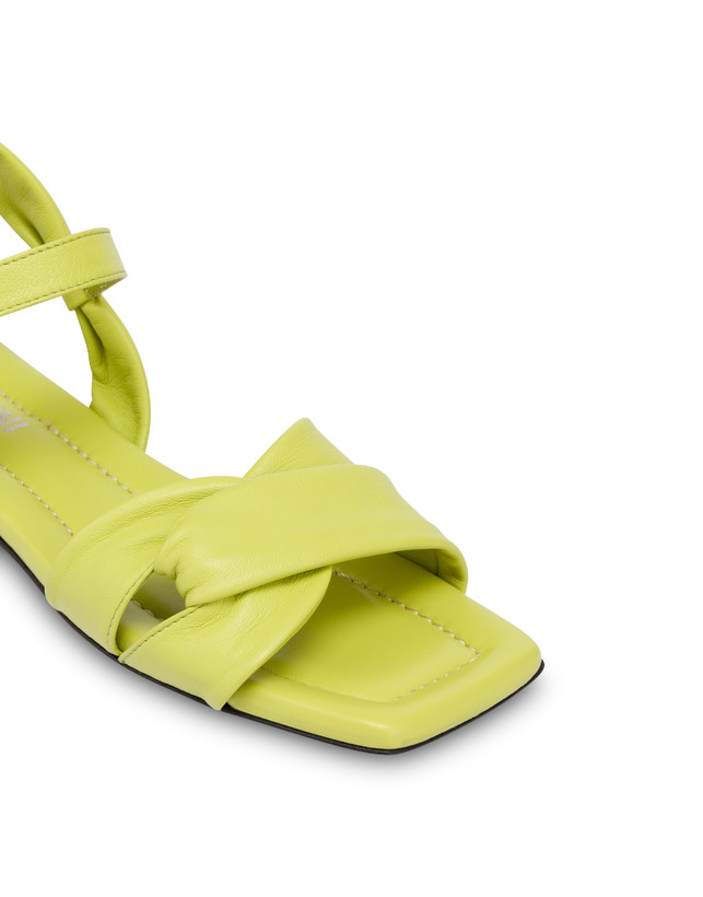 Pollini Sandali Flat In Nappa Oasis Apple In Linea