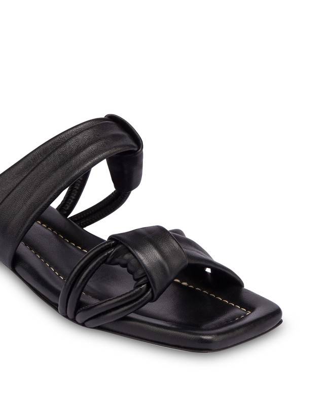 Pollini Sandali Flat In Nappa Lady Tie Nero Vendita