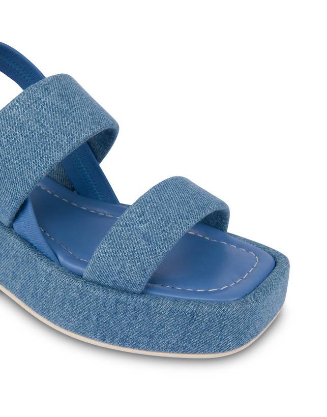Pollini Sandali Flatform In Tessuto Denim Denim Pezzi Unici