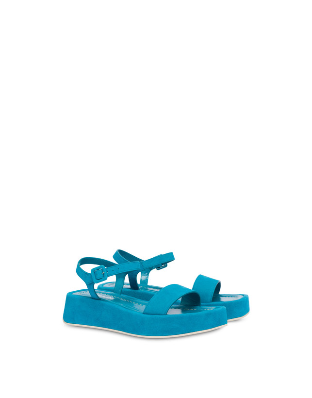 Pollini Sandali Flatform In Camoscio Seventy Pool Soddisfazione Garantita
