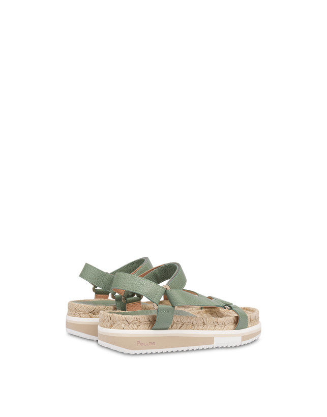 Pollini Sandali Fussbett In Vitello Flower Garden Sage Negozi Online