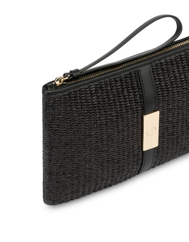 Pollini Pochette In Paglia Essence Nero Fino Al -60%