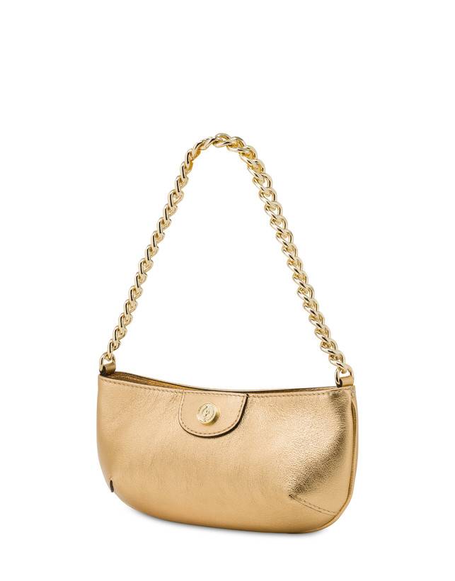Pollini Pochette Mail In Vitello Laminato Oro In vendita