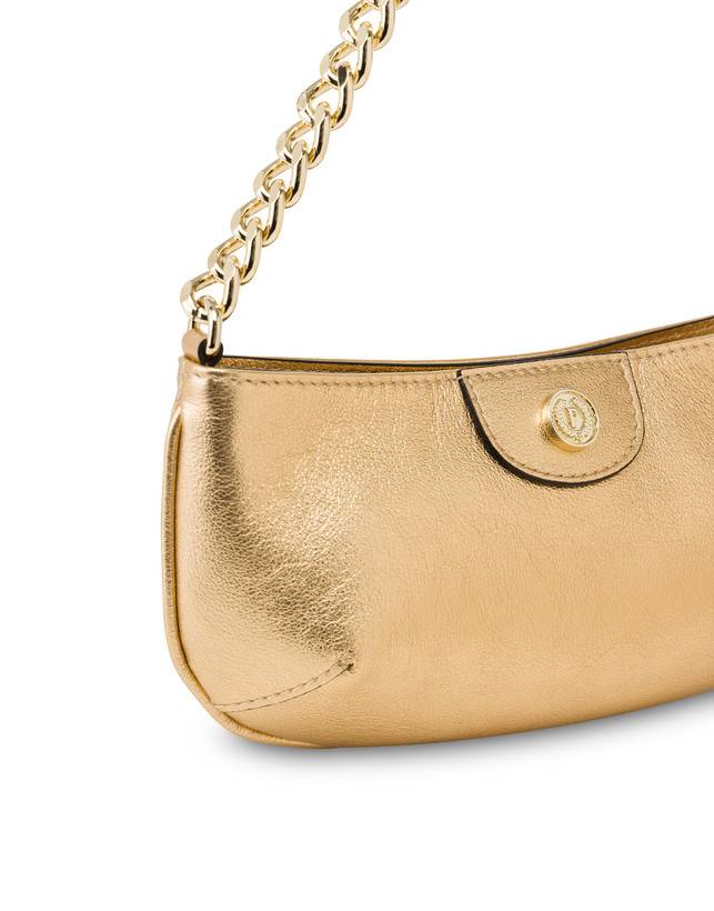 Pollini Pochette Mail In Vitello Laminato Oro In vendita