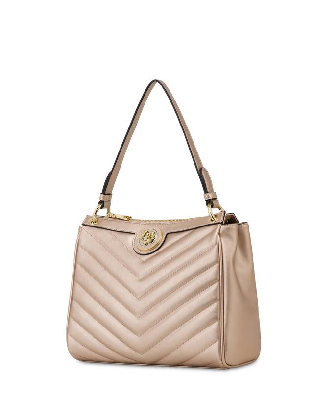 Pollini Borsa A Spalla Matelassé Sunbeam Rose Gold Prezzo Ridotto