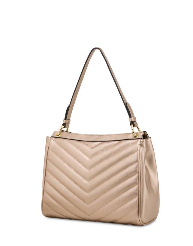 Pollini Borsa A Spalla Matelassé Sunbeam Rose Gold Prezzo Ridotto
