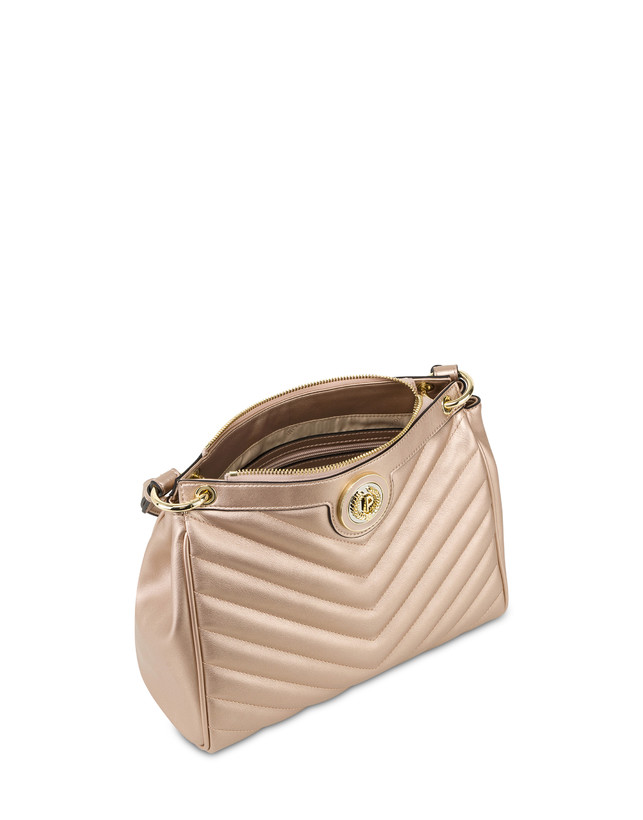 Pollini Borsa A Spalla Matelassé Sunbeam Rose Gold Prezzo Ridotto