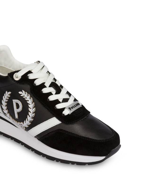 Pollini Sneakers Con Dettagli Laminati Speedy Nero/nero/bianco/argento Presa