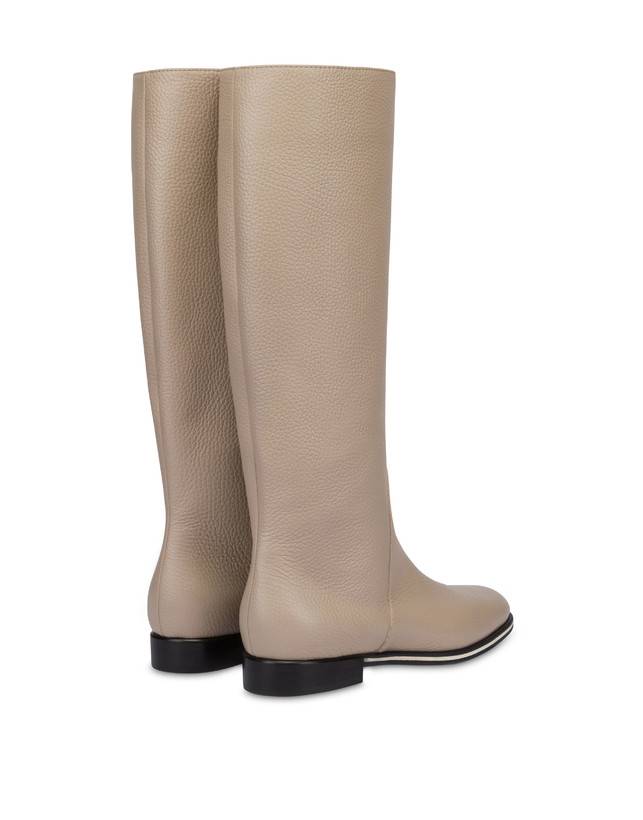 Pollini Stivale Flat In Vitello Core Avorio Outlet