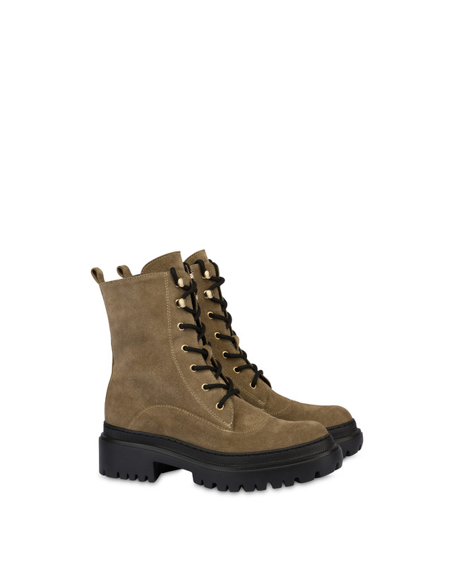 Pollini Combat Boot In Crosta Winter Step Sabbia Saldi