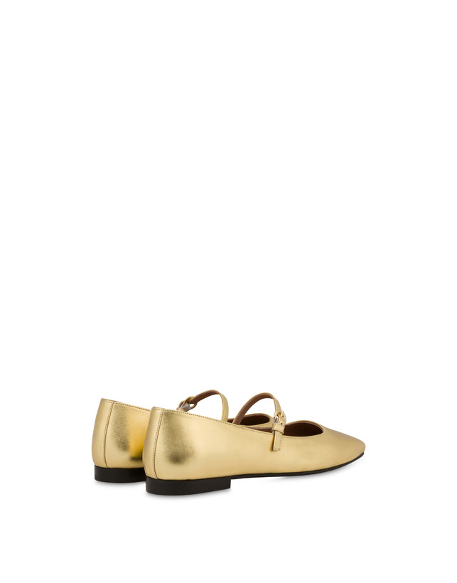 Pollini Ballerine In Nappa Laminata Nina Oro 2025