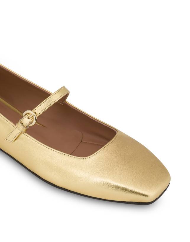 Pollini Ballerine In Nappa Laminata Nina Oro 2025