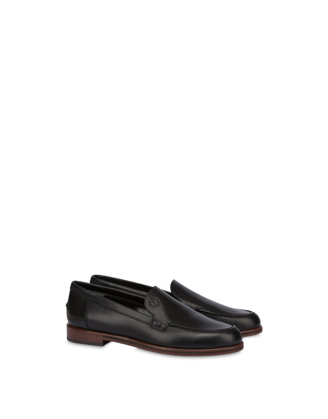 Pollini Mocassini In Vitello Oxford Nero In Linea