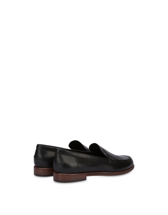 Pollini Mocassini In Vitello Oxford Nero In Linea