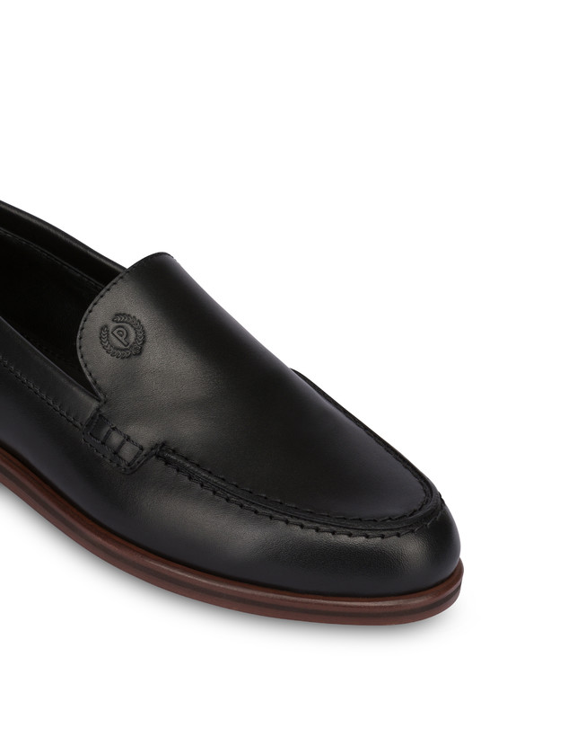 Pollini Mocassini In Vitello Oxford Nero In Linea
