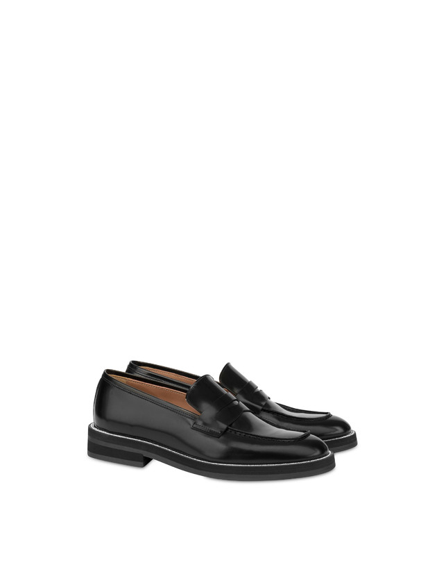 Pollini Mocassini In Vitello Abrasivato Mannish Bling Bling Nero/strass Promozione