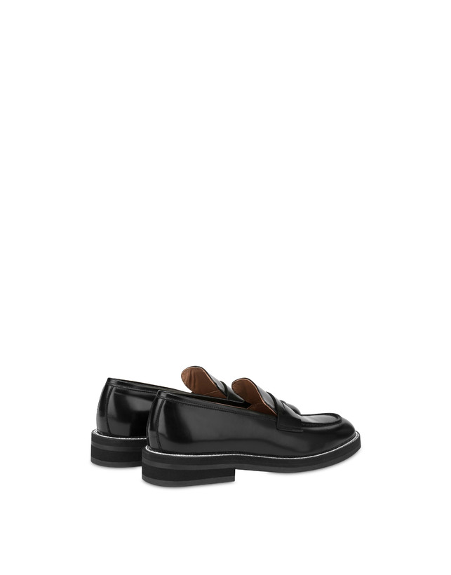 Pollini Mocassini In Vitello Abrasivato Mannish Bling Bling Nero/strass Promozione