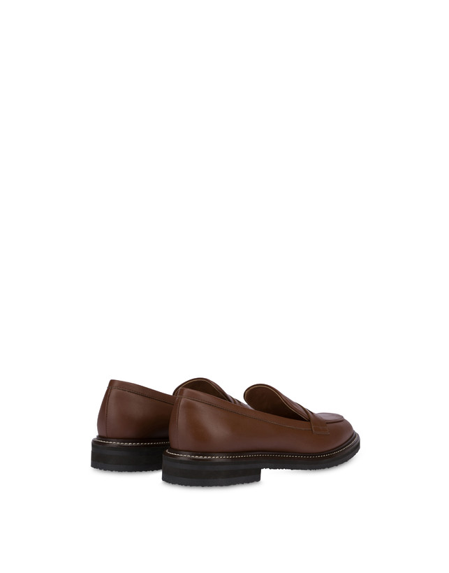 Pollini Mocassini In Vitello Artisan Touch Legno/legno Spedizione Gratuita