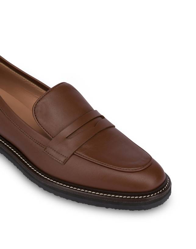 Pollini Mocassini In Vitello Artisan Touch Legno/legno Spedizione Gratuita