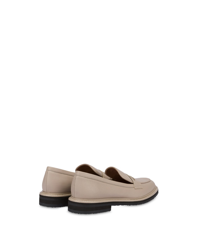 Pollini Mocassini In Vitello Artisan Touch Sabbia/sabbia Pezzi Unici