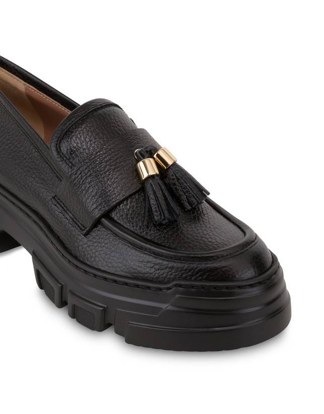 Pollini Mocassini In Vitello Stampa Alce Lady Brave Nero Soddisfazione Garantita