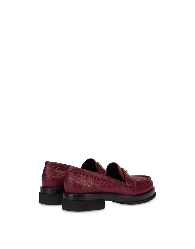 Pollini Mocassini Penny In Vitello Stampa Alce Code Bordeaux Fino Al -60%