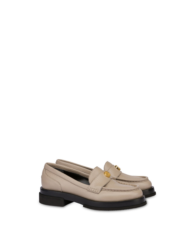Pollini Mocassini Penny In Vitello Stampa Alce Code Avorio Shopping Online