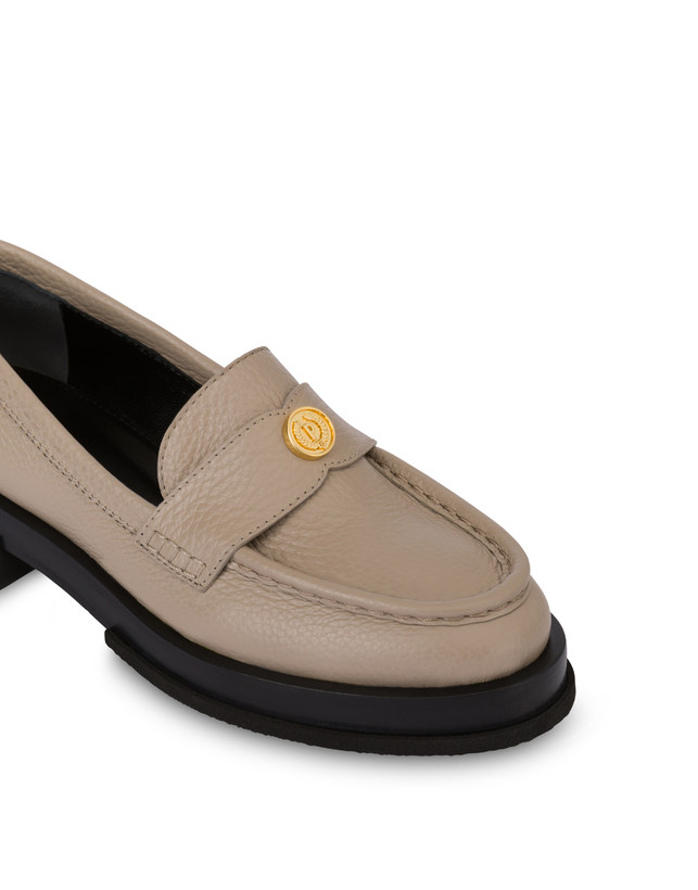 Pollini Mocassini Penny In Vitello Stampa Alce Code Avorio Shopping Online