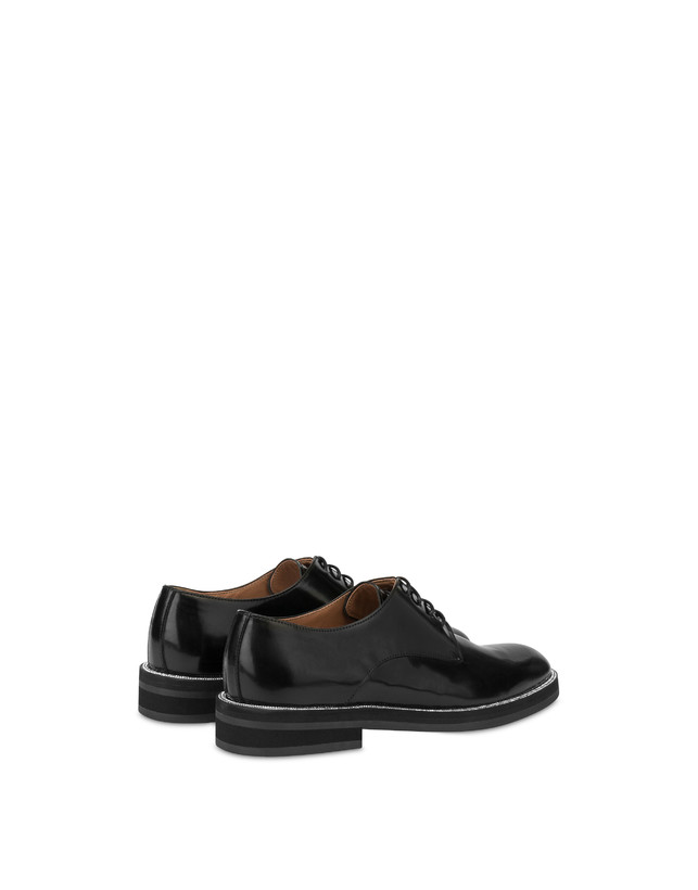 Pollini Derby In Vitello Abrasivato Mannish Bling Bling Nero/strass Sottocosto