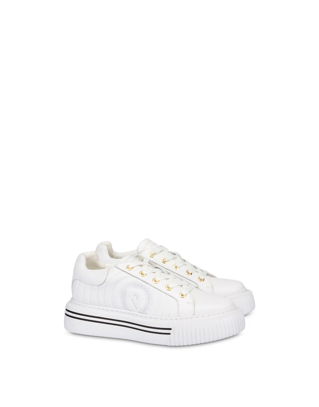 Pollini Sneakers In Vitello Doona Bianco Presa