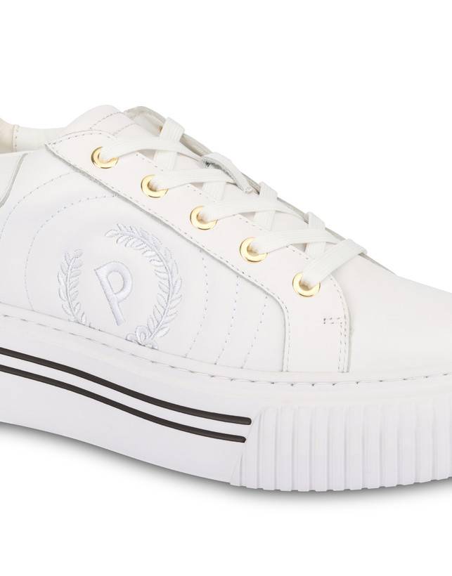 Pollini Sneakers In Vitello Doona Bianco Presa