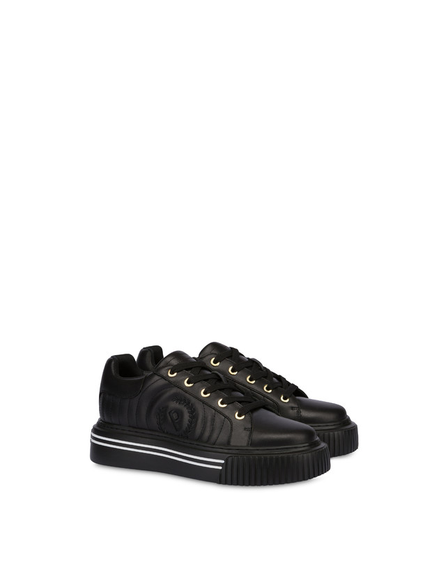 Pollini Sneakers In Vitello Doona Nero Sconto