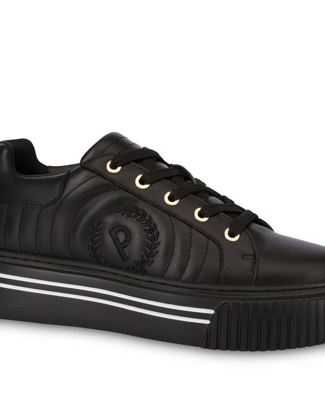 Pollini Sneakers In Vitello Doona Nero Sconto