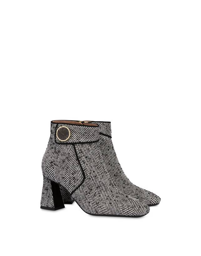 Pollini Stivaletti In Tessuto Spigato Dama Bianco-nero/nero Online