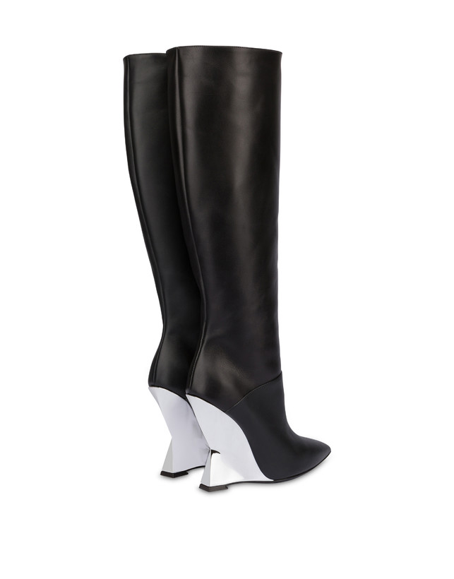 Pollini Stivali In Vitello Extravagance Nero/argento Saldi