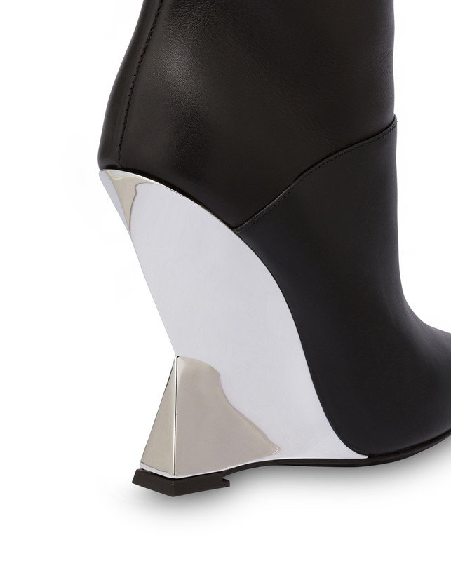 Pollini Stivali In Vitello Extravagance Nero/argento Saldi