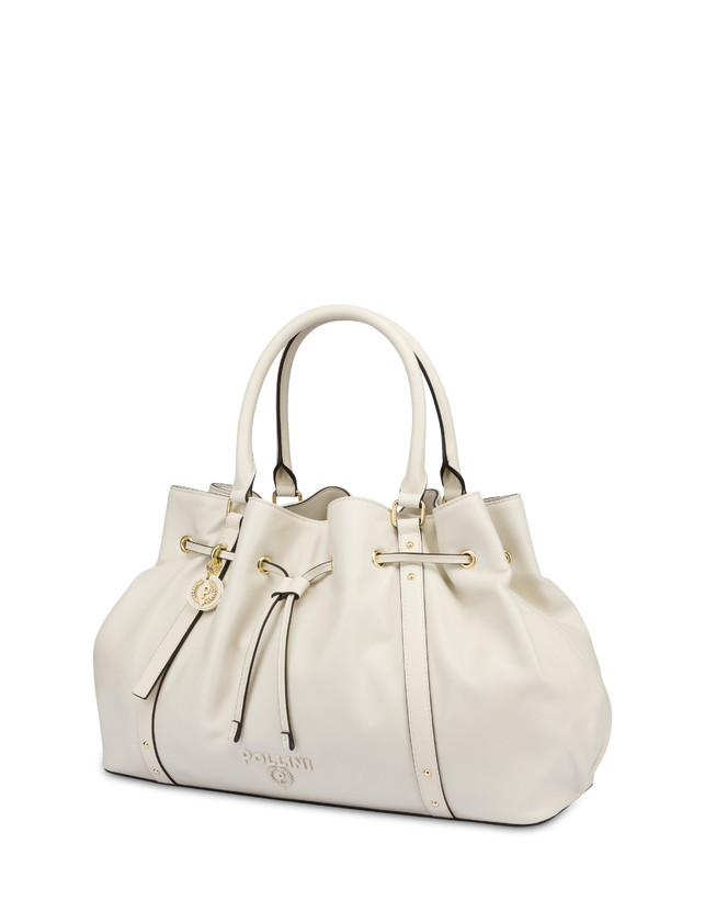 Pollini Borsa Doppio Manico In Nappa Serena Avorio/avorio Nuovo
