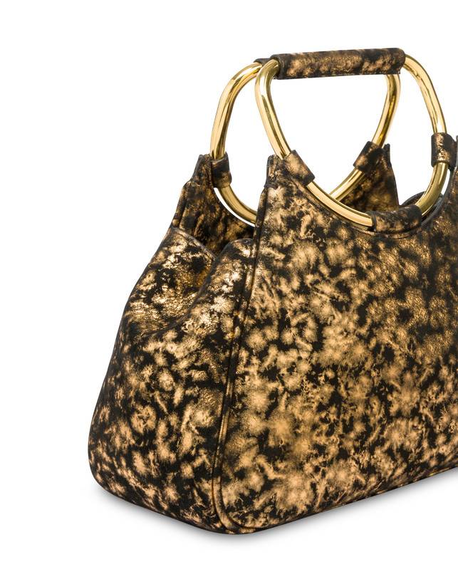 Pollini Clutch In Camoscio Effetto Dorato Armour Consegna Veloce