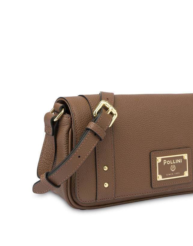 Pollini Borsa A Spalla In Vitello Serena Marrone Presa