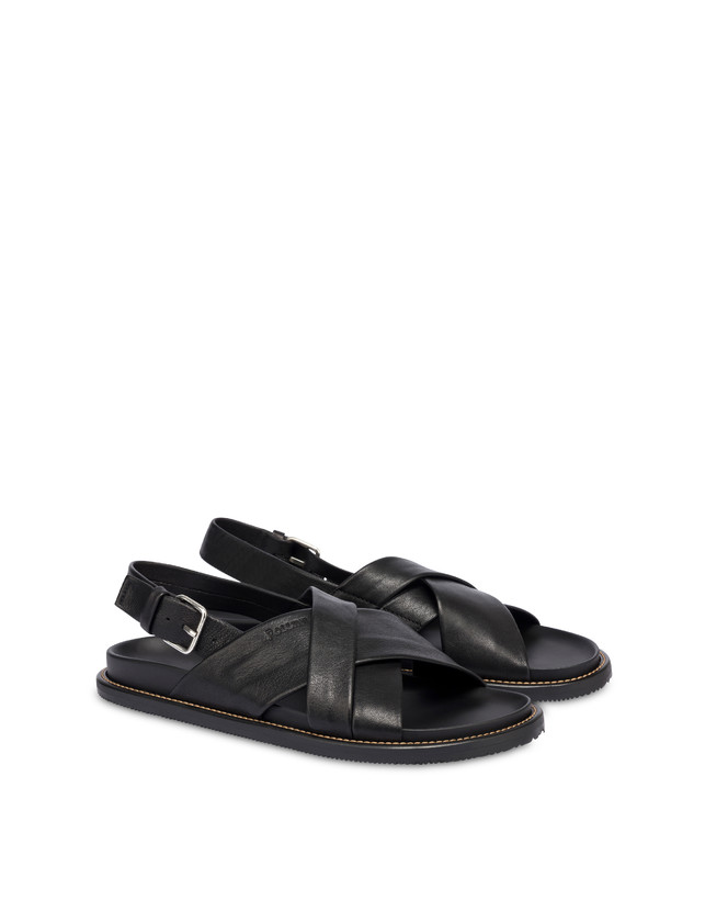 Pollini Sandali Flat In Nappa Natural Feeling Nero Hotsell
