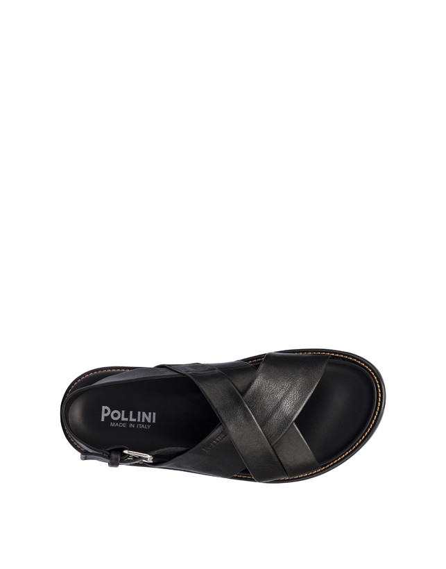Pollini Sandali Flat In Nappa Natural Feeling Nero Hotsell