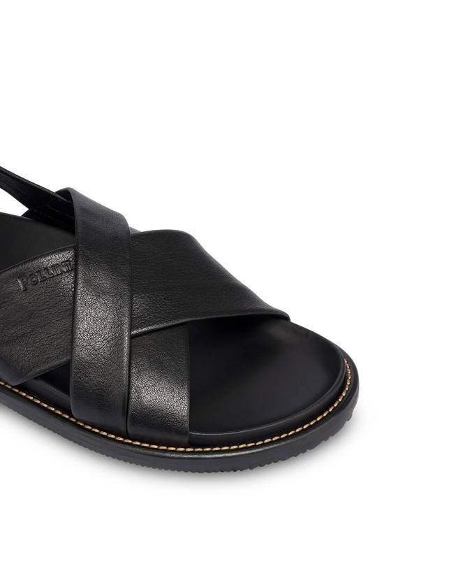 Pollini Sandali Flat In Nappa Natural Feeling Nero Hotsell