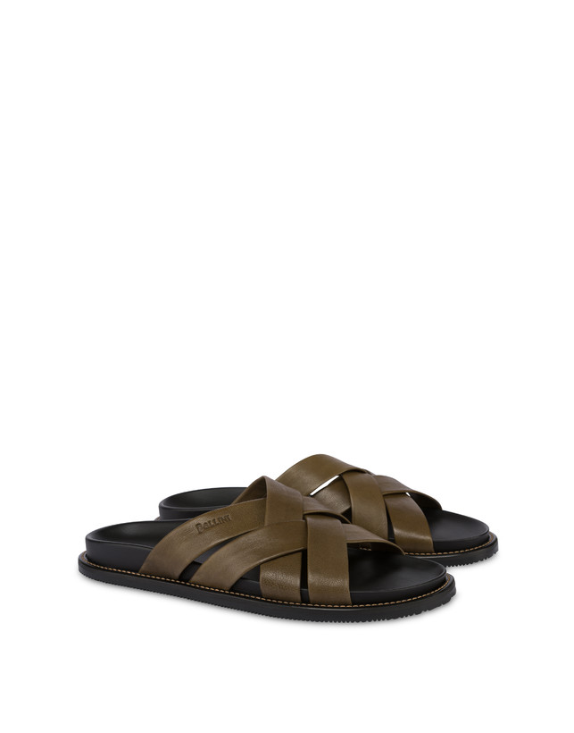 Pollini Ciabatte In Nappa Natural Feeling Militare Vendita Economica