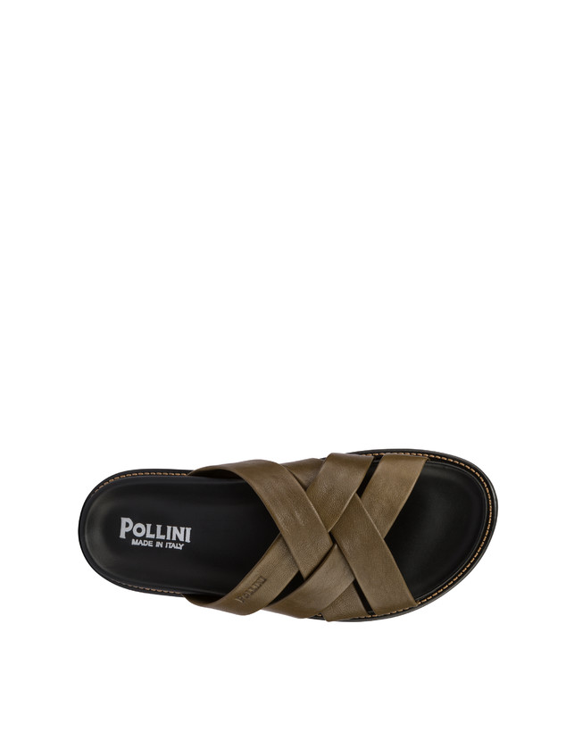 Pollini Ciabatte In Nappa Natural Feeling Militare Vendita Economica